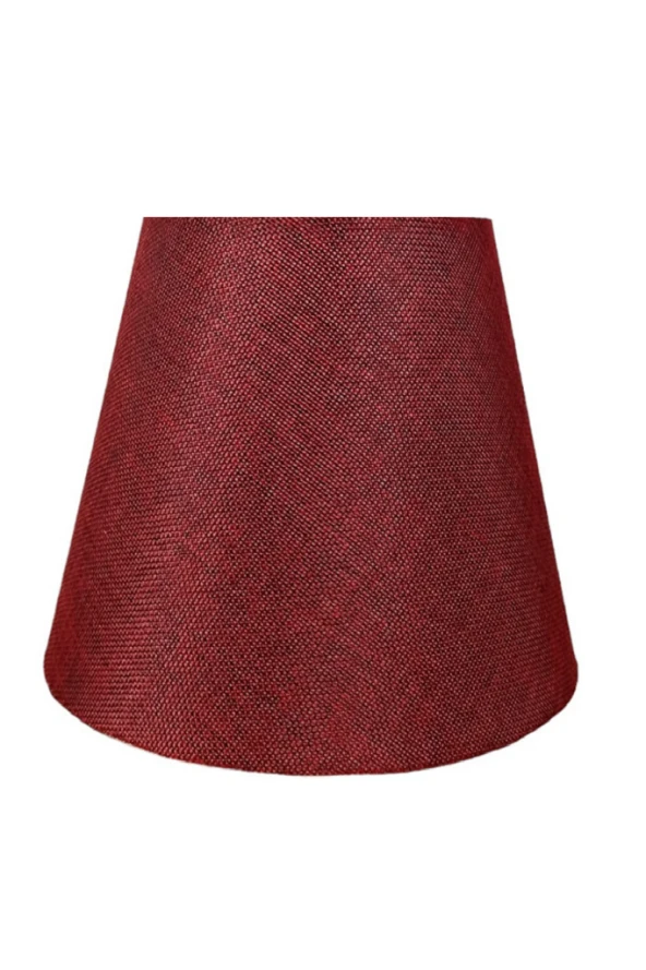 Abajur Başlığı Hazır Şapka Kırmızı Kırçıl Kumaş - 2