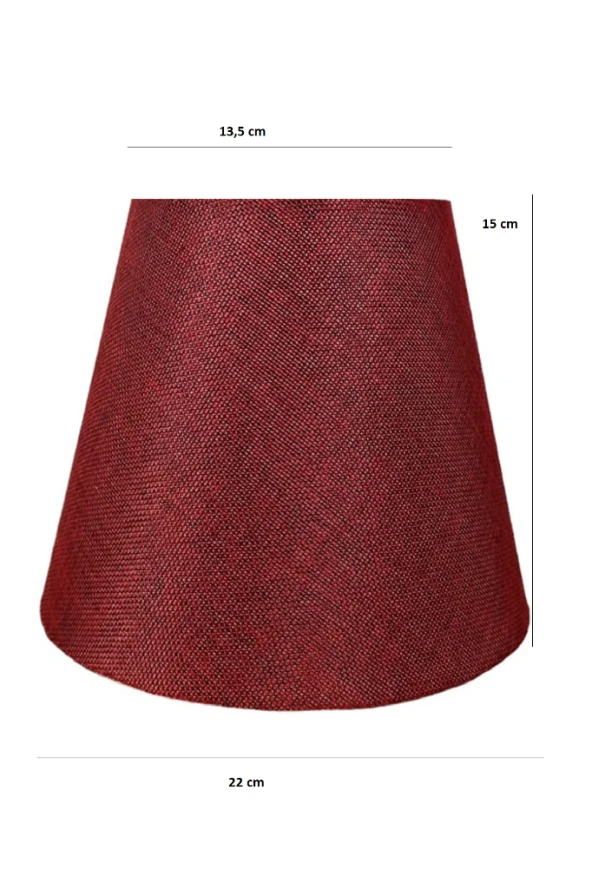 Abajur Başlığı Hazır Şapka Kırmızı Kırçıl Kumaş - 3