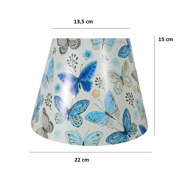 Abajur Başlığı Hazır Şapka Kelebek Desen PCV - 2