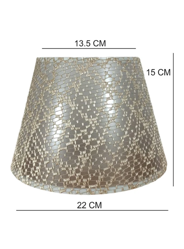 Abajur Başlığı Hazır Şapka Bej Dantel Kumaş - 3