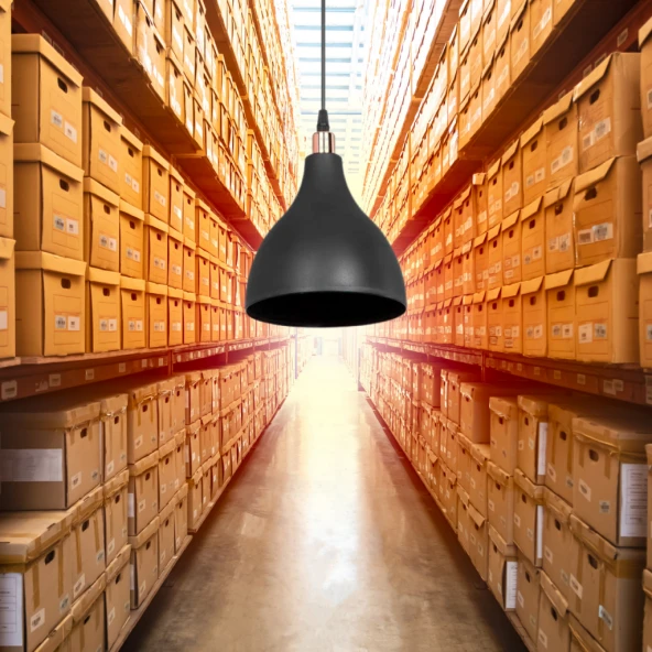 Solid Mika Tekli Tavan Sarkıt Avize Siyah Renk Mutfak Hol Cafe İşletme - 2