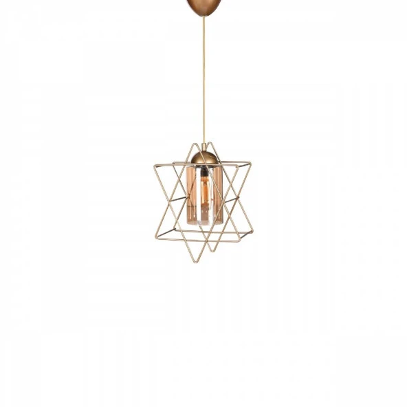 Yıldız Şekilli Metal Tekli Mika Siperli Eskitme Sarkıt Avize Mutfak Hol Antre - 3