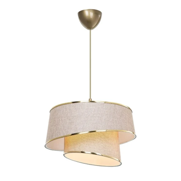 Stil Asitmetrik Pasta Avize Pudra Kumaş Altın Şeritli Yatak Odası Salon Sarkıt - 6