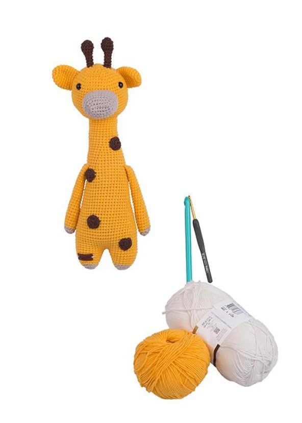 Amigurumi Organik Oyuncak-Uyku Arkadaşı -Örme Zürafa Bebek - 2
