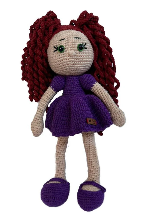 Amigurumi Organik Oyuncak-Uyku Arkadaşı -Örme Mor Bebek