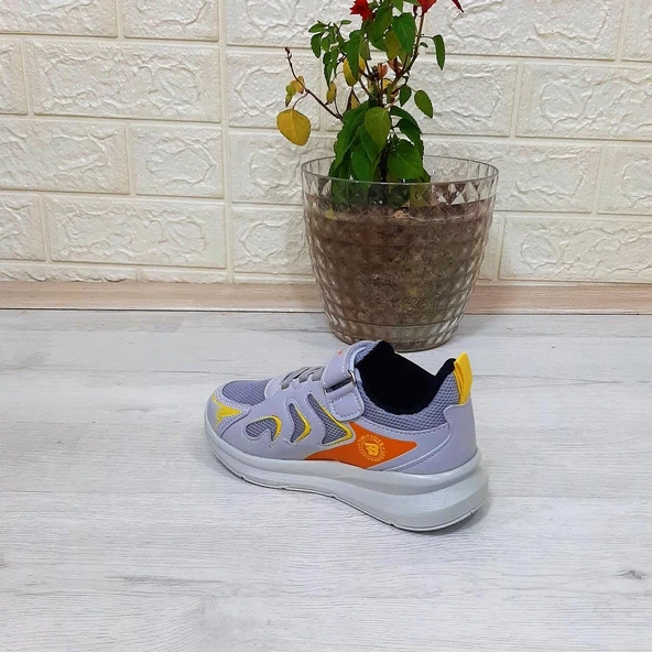 Tiwitto 86924 Gri Sarı Cırtlı Lastikli Erkek Çocuk Spor Ayakkabı - 6