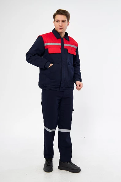 İş Takımı (mont+pantolon) Reflektörlü %100 Pamuk - 4