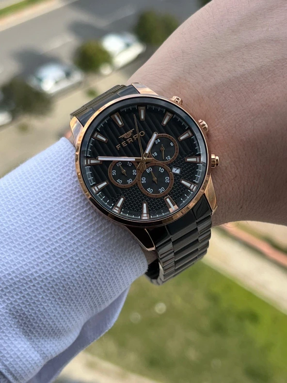 FERRO İç Fonksiyonları Aktif Chronograph 30 Mt Su Geçirmez Erkek kol Saat xf0012 - 3