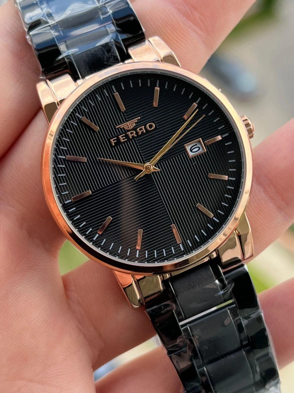 FERRO Takvimli 30 Mt Su Geçirmez Erkek kol Saat xf0018 - Resim 2