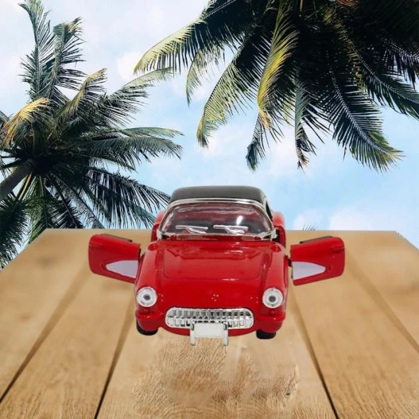 Nostaljik Metal Çek Bırak Araba Kırmızı Kapılar Açılır ( 1/36 Ölçek ) Mod:2