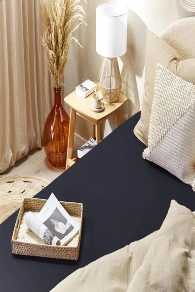 180 x 200 Cm Düz Pamuklu Çift Kişilik Lastikli Fitted Penye Çarşaf - 9