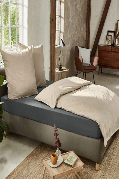 180 x 200 Cm Düz Pamuklu Çift Kişilik Lastikli Fitted Penye Çarşaf - 2