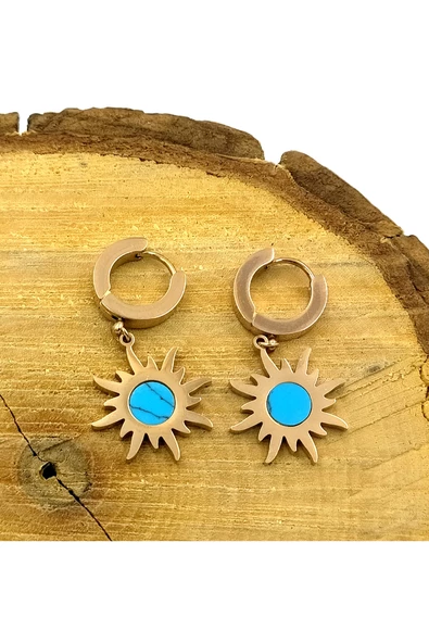 Gold Renk Figürlü Çelik  Küpe ürün görseli 1