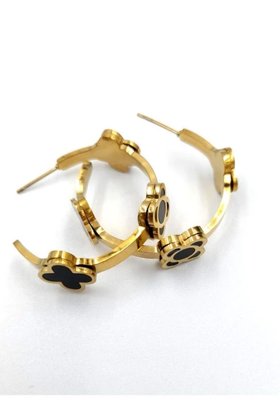 Gold Renk Figürlü Çelik Küpe ürün görseli 1