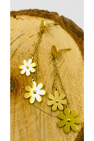 Gold Renk Figürlü Çelik  Küpe ürün görseli 1