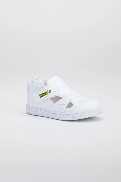 Şirinbebe Şiringenç Dikiş Detaylı İki Cırtlı Beyaz İlkadım Bebek Çocuk Ayakkabısı - 4