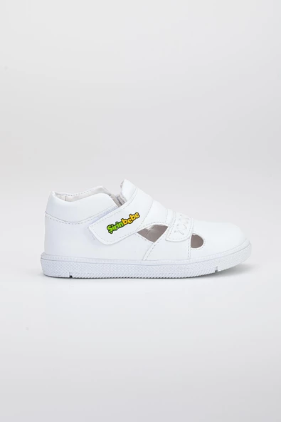 Şirinbebe Şiringenç Dikiş Detaylı İki Cırtlı Beyaz İlkadım Bebek Çocuk Ayakkabısı - 3