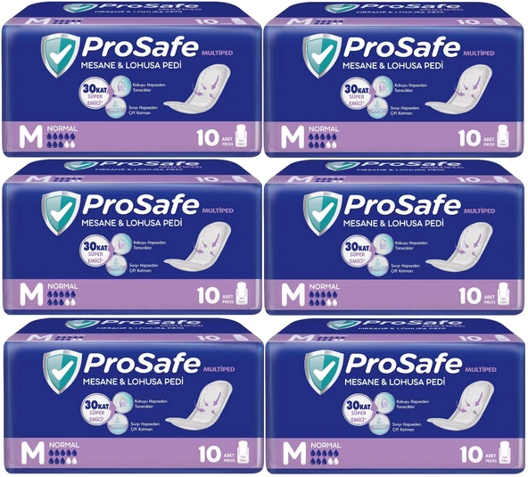Prosafe Mesane & Lohusa Pedi  M - Medium - Orta Boy Normal 60 Adet (6PK*10) ürün görseli 1