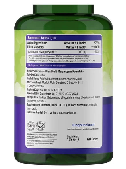 Nature's Supreme Multi Magnesium Complex 60 Tablet - 2