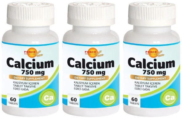 Force Nutrition Calcium 750 Mg Kalsiyum 3x60 Tablet