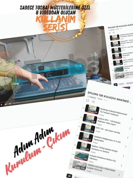 Tosbai Evonest Kuluçka Makinesi 110-130 Tavuk Yumurtalı 5 Programlı Nem Göstergeli (Ücretsiz Danışmanlık Hizmeti) - 5