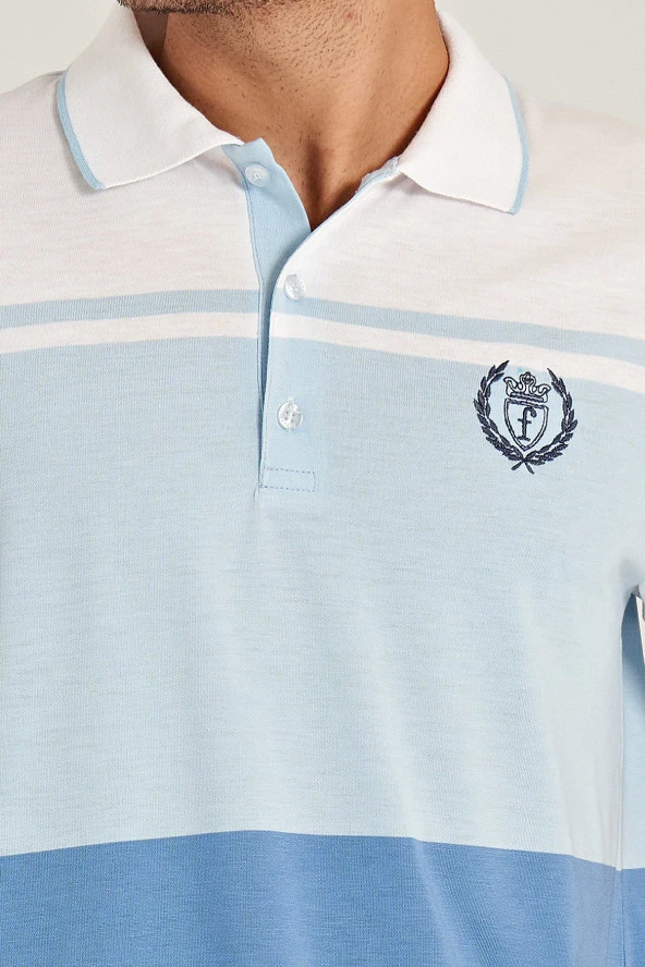 Erkek Lacoste Yakalı Yakası Düğmeli Pijama Takımı - 2