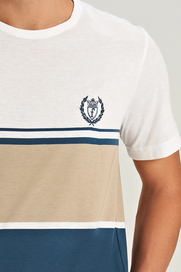 Erkek Ringel Desenli Yarım Kol Pijama Takımı - 7