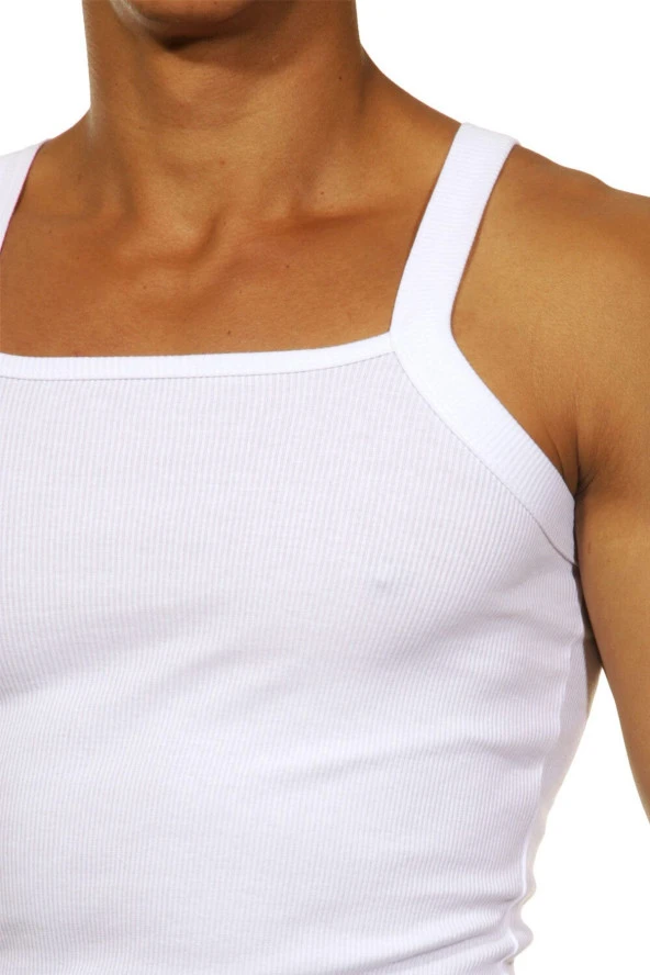 Erkek Beyaz Askılı Atlet - 9