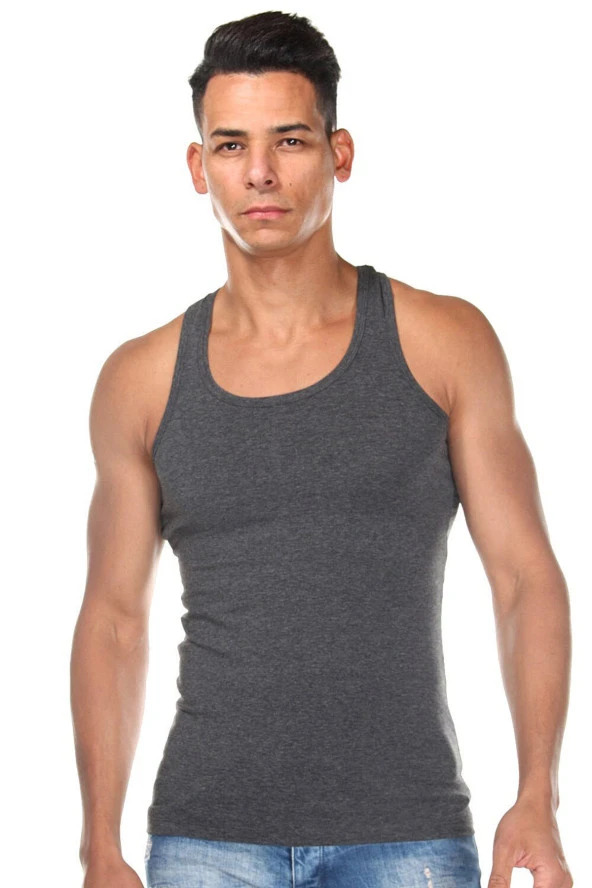 Erkek Siyah Pamuklu Atlet - 5