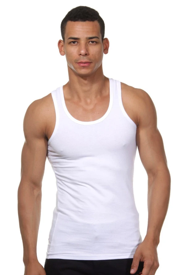 Erkek Siyah Pamuklu Atlet - 7