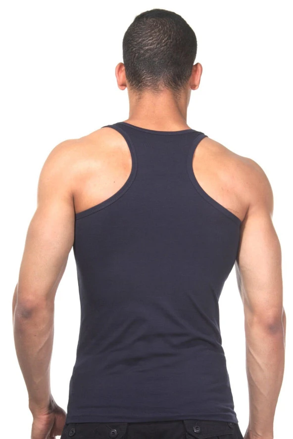 Erkek Siyah Pamuklu Atlet - 12