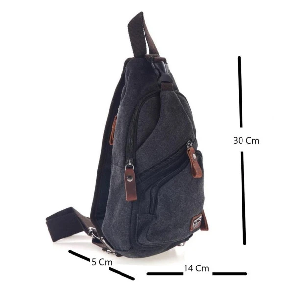 Ççs London 31184 Usb Aux Çıkışlı Kanvas Sırt Çantası Siyah - Resim 2