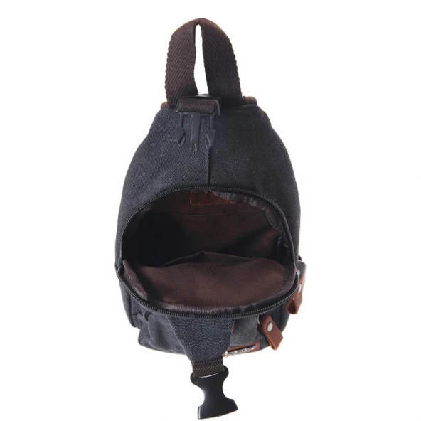 Ççs London 31184 Usb Aux Çıkışlı Kanvas Sırt Çantası Siyah - Resim 3