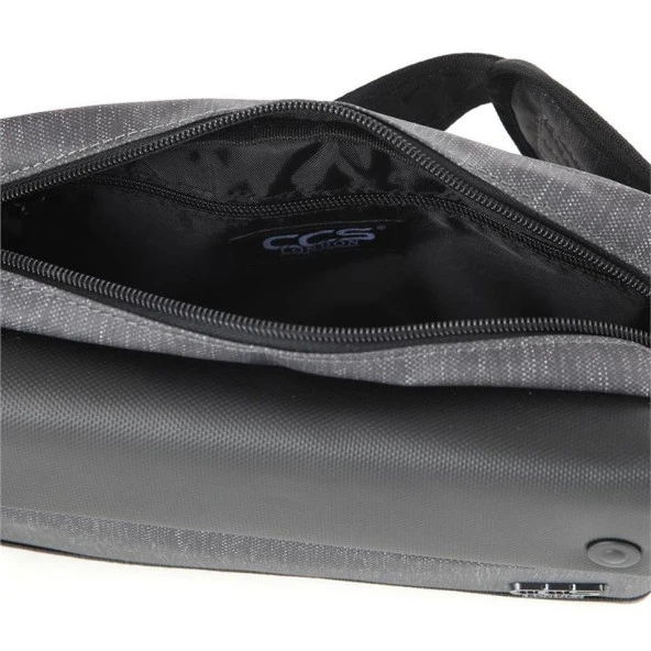 Ççs London 31367 Su Geçirmez XL Bel Çantası Gri - Resim 5