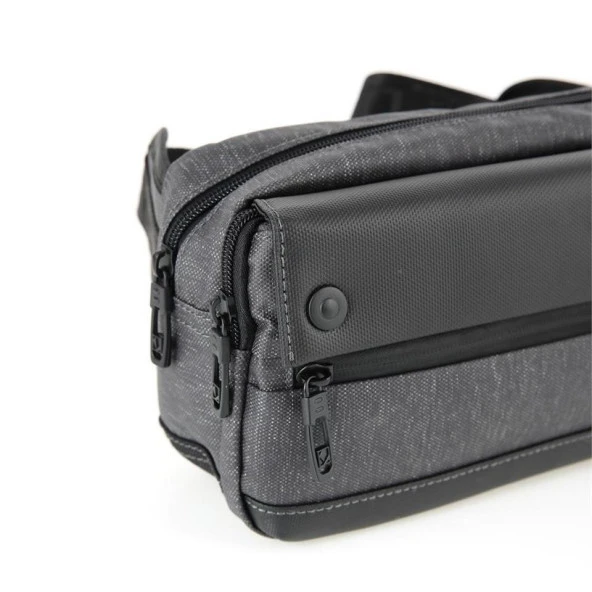 Ççs London 31367 Su Geçirmez XL Bel Çantası Gri - Resim 6