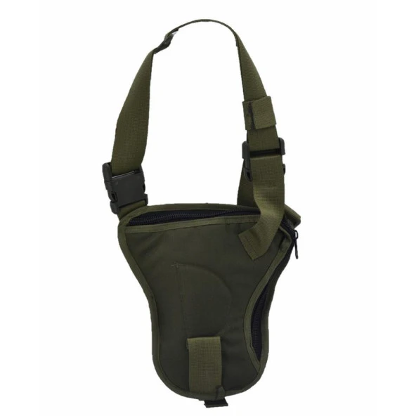 Tabancalık Bel Bacak Omuz Çantası Yeşil - Resim 4