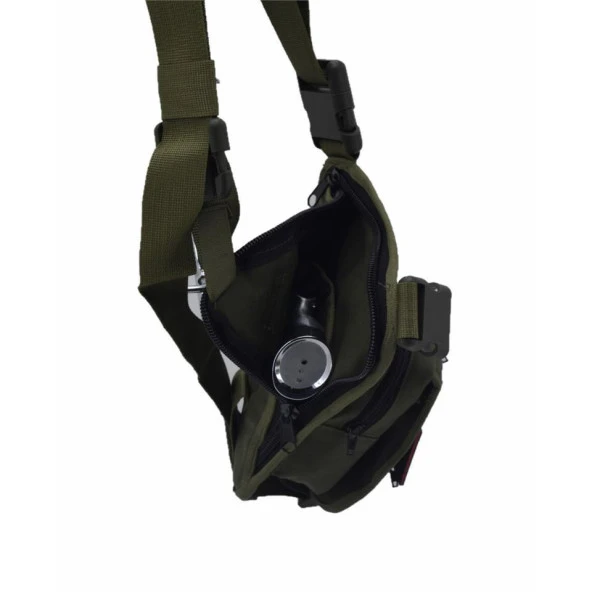 Tabancalık Bel Bacak Omuz Çantası Yeşil - Resim 5