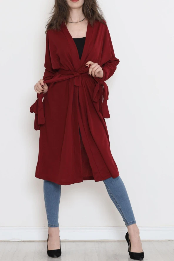 Kemerli Kimono Bordo - 10015.1778.