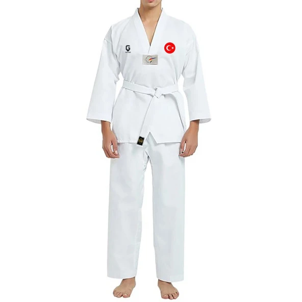 Top Glory TGBYT000 Beyaz Yaka Taekwondo Elbisesi Beyaz