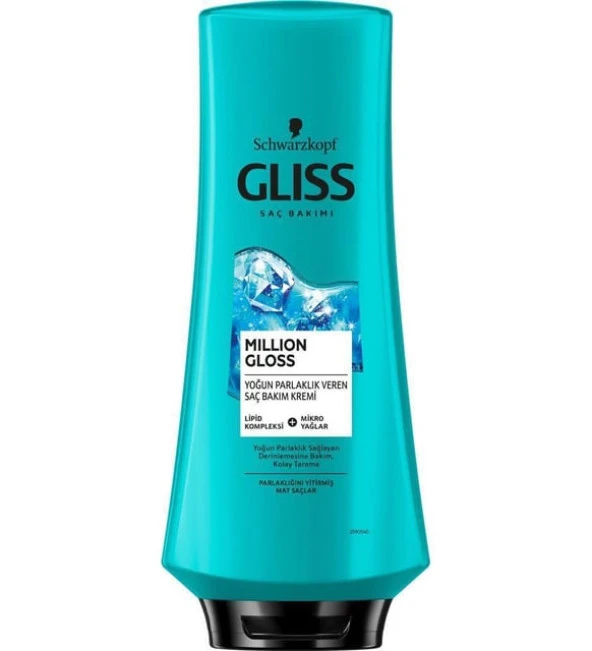 Gliss Million Gloss Yoğun Parlaklık Veren Saç Kremi 360 ml 3'lü