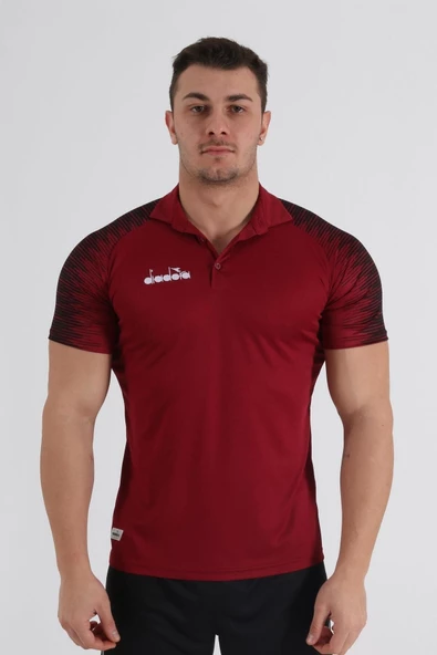 Diadora Ritim Polo Yaka Kamp T-shirt Bordo