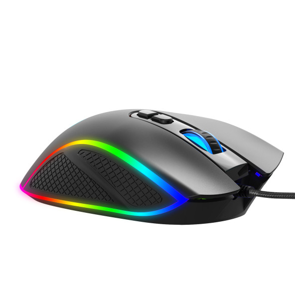 Claws Nova V1 12800 Dpi Wide RGB Özel ABS Doku Reflex Örgü Kablolu Fire Butonlu Gaming Mouse Siyah - 3