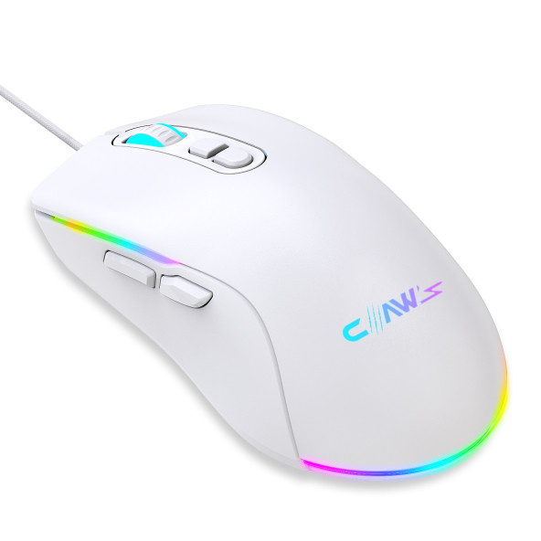 Claws Claw's Titan X1 12800 Dpi Wide RGB Özel ABS Doku & Claw's Reflex Örgü Kablolu Gaming Mouse - Beyaz - 4
