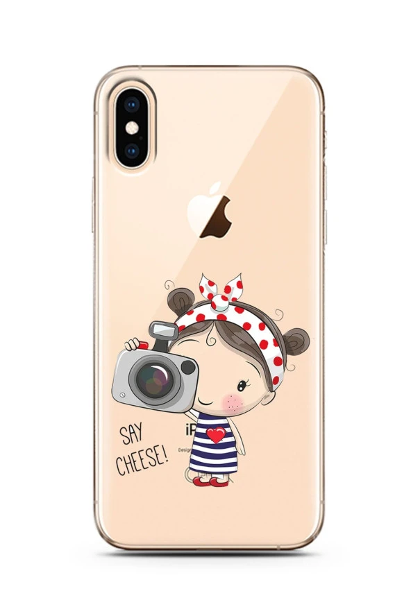 Iphone X Foto Kız Tasarımlı Süper Şeffaf Silikon Telefon Kılıfı