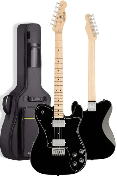 Maxword TLX-60BK-ST Telecaster Maple Klavye HH Profesyonel Elektro Gitar - Resim 3