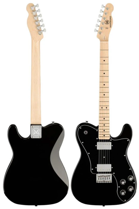 Maxword TLX-60BK-25AMP Telecaster Maple Klavye HH 25W Amfili Elektro Gitar Seti - 5