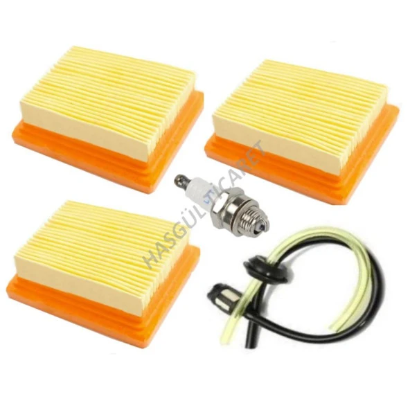 Hsgl Stıhl 450 480 Motorlu Tırpan Hava ve Benzin Filtresi Buji Set - 3