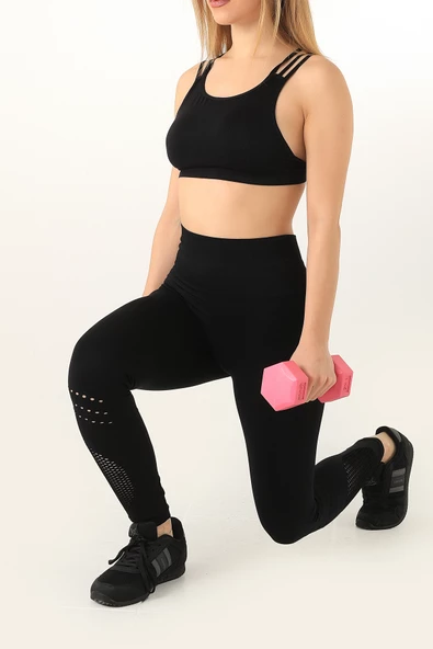 GIGOTTO Kadın Seamless Yüksek Bel File Detaylı Tayt - 7