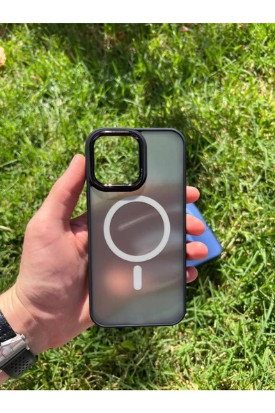 İphone 15 Pro MagSafe Uyumlu Mat Krom Telefon Kılıfı - 3