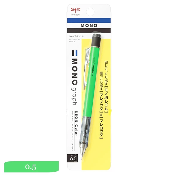 Tombow Mono Graph Mekanik Versatil Uçlu Kalem 0.5 Neon  Yeşil(DPA-134E)